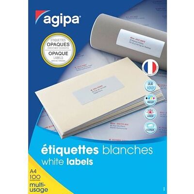 Non communiqué Etiquettes opaques multi usages 199,6 x 143,5 mm Agipa 102419 blanches - boite de 200 Multi - Publicité Non communiqué Etiquettes opaques multi usages 199,6 x 143,5 mm Agipa 102419 blanches - boite de 200 Multi - Publicité