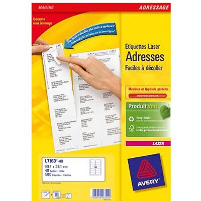 Avery Dennison Avery Etiquettes Adresse L7163-40 - Publicité Avery Dennison Avery Etiquettes Adresse L7163-40 - Publicité