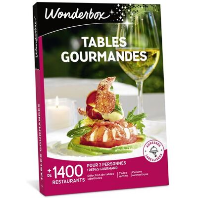 Coffret cadeau Wonderbox Tables gourmandes Edition 2025 - Publicité Coffret cadeau Wonderbox Tables gourmandes Edition 2025 - Publicité