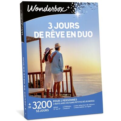 Coffret cadeau Wonderbox 3 jours de rêve en duo Edition 2025 - Publicité Coffret cadeau Wonderbox 3 jours de rêve en duo Edition 2025 - Publicité