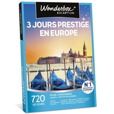 Coffret cadeau Wonderbox 3 jours prestige en Europe - Publicité Coffret cadeau Wonderbox 3 jours prestige en Europe - Publicité
