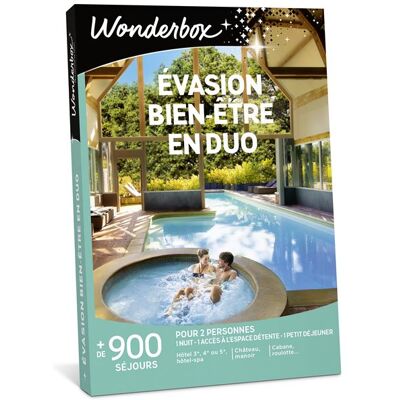 Coffret cadeaux Wonderbox Evasion bien-être en duo - Publicité Coffret cadeaux Wonderbox Evasion bien-être en duo - Publicité