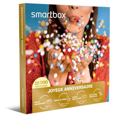 Coffret cadeau SmartBox Joyeux anniversaire - Publicité Coffret cadeau SmartBox Joyeux anniversaire - Publicité