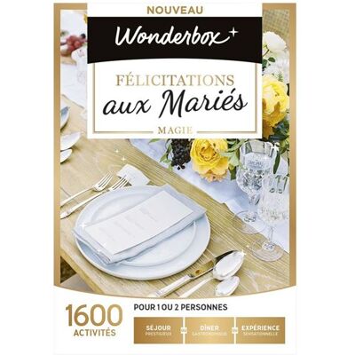 Coffret cadeau Wonderbox Félicitations aux Mariés Magie - Publicité Coffret cadeau Wonderbox Félicitations aux Mariés Magie - Publicité