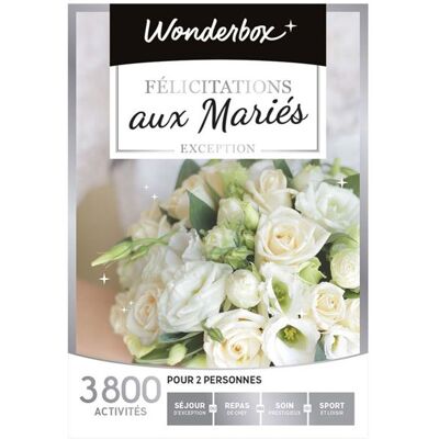 Coffret cadeau Wonderbox Félicitations aux Mariés Exception - Publicité Coffret cadeau Wonderbox Félicitations aux Mariés Exception - Publicité