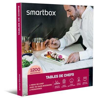 Coffret cadeau SmartBox Tables de chefs - Publicité Coffret cadeau SmartBox Tables de chefs - Publicité