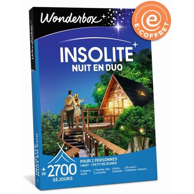 Non communiqué E-coffret Wonderbox Insolite Nuit en duo - Publicité Non communiqué E-coffret Wonderbox Insolite Nuit en duo - Publicité