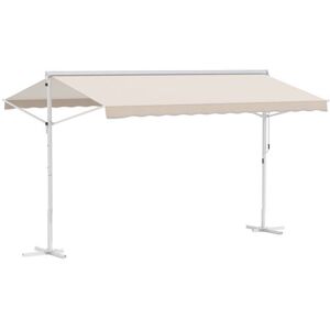 Non communiqué Store double pente manuel rétractable inclinaison réglable métal époxy blanc polyester imperméabilisé anti-UV beige dim. 3,95L x 2,98l x 2,55H m - Publicité Non communiqué Store double pente manuel rétractable inclinaison réglable métal époxy blanc polyester imperméabilisé anti-UV beige dim. 3,95L x 2,98l x 2,55H m - Publicité