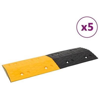 vidaXL Dos d’âne de vitesse 5 pcs Jaune & Noir - Speed Bump - Publicité vidaXL Dos d’âne de vitesse 5 pcs Jaune & Noir - Speed Bump - Publicité