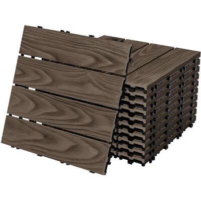 Non communiqué ECD Germany Dalles de Terrasse WPC 30 x 30 cm/11 pièces = 1 m², Marron Foncé, Aspect Bois, Dunkelbraun - Publicité Non communiqué ECD Germany Dalles de Terrasse WPC 30 x 30 cm/11 pièces = 1 m², Marron Foncé, Aspect Bois, Dunkelbraun - Publicité