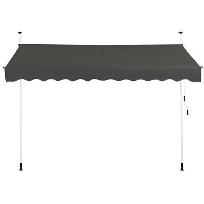 Store Banne Rétractable COSTWAY - 300x125cm, Réglable, Gris - Publicité Store Banne Rétractable COSTWAY - 300x125cm, Réglable, Gris - Publicité