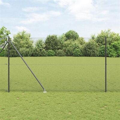 Ensemble de clôture en acier vidaXL avec 7 piquets gris 1,6 x 10 m - Publicité Ensemble de clôture en acier vidaXL avec 7 piquets gris 1,6 x 10 m - Publicité