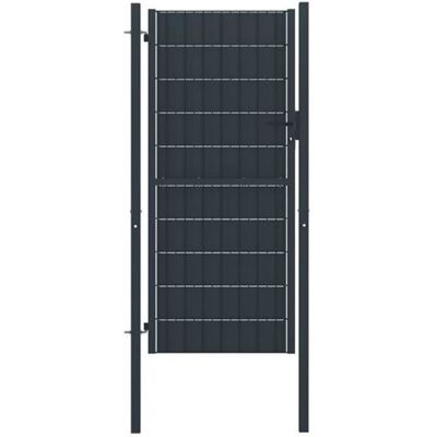 vidaXL Portail de Clôture PVC Acier 100x204cm Anthracite - Portail de Clôture - Publicité vidaXL Portail de Clôture PVC Acier 100x204cm Anthracite - Portail de Clôture - Publicité