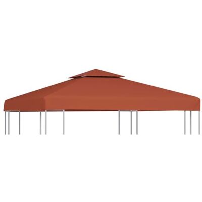 Housse de Toit pour Gazebo avec Cheminée - 3x3 m - Terre Cuite Marron - Publicité Housse de Toit pour Gazebo avec Cheminée - 3x3 m - Terre Cuite Marron - Publicité