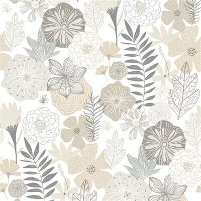 Roommates Papier Peint Floral Beige Autoadhésif - Wallpaper - Publicité Roommates Papier Peint Floral Beige Autoadhésif - Wallpaper - Publicité