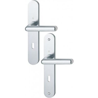 Ensemble de porte Cortina 195F/300M HOPPE Argent - Clé L - 582662 - Publicité Ensemble de porte Cortina 195F/300M HOPPE Argent - Clé L - 582662 - Publicité