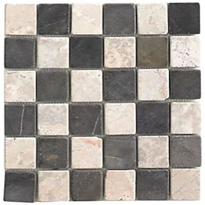 Non communiqué Carrelage de mosaïque/Plaque mosaïque mur et sol en marbre naturel coloris gris foncé et blanc mat- 30 x 30 cm - PEGANE - - Publicité Non communiqué Carrelage de mosaïque/Plaque mosaïque mur et sol en marbre naturel coloris gris foncé et blanc mat- 30 x 30 cm - PEGANE - - Publicité