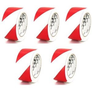 Lot de 5 rubans adhésifs vinyle - 3M - Rouge et blanc - 50mm - 767-50 Blanc - Publicité Lot de 5 rubans adhésifs vinyle - 3M - Rouge et blanc - 50mm - 767-50 Blanc - Publicité