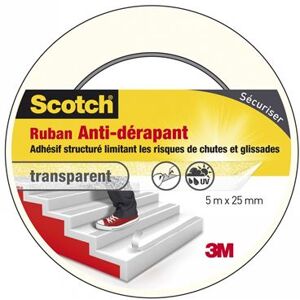 3M Ruban antidérapant de SCOTCH, une face L.5 m x l.25 mm transparent Transparent - Publicité 3M Ruban antidérapant de SCOTCH, une face L.5 m x l.25 mm transparent Transparent - Publicité