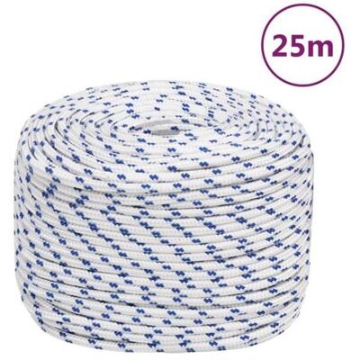 vidaXL Corde Marine Blanche et Bleue - Ligne de Quai & Bateau - 8mm/25m - Publicité vidaXL Corde Marine Blanche et Bleue - Ligne de Quai & Bateau - 8mm/25m - Publicité