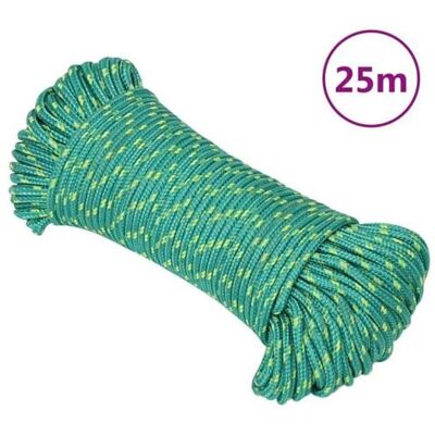 vidaXL Corde de bateau verte 4 mm 25 m - Corde de bateau - Publicité vidaXL Corde de bateau verte 4 mm 25 m - Corde de bateau - Publicité