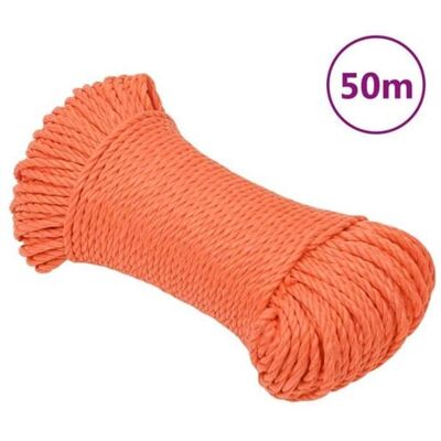 Corde torsadée orange vidaXL 8 mm 50 m - Corde de travail - Publicité Corde torsadée orange vidaXL 8 mm 50 m - Corde de travail - Publicité