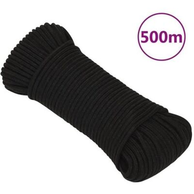 Corde en polyester noire vidaXL - 5 mm x 500 m - Corde - Publicité Corde en polyester noire vidaXL - 5 mm x 500 m - Corde - Publicité