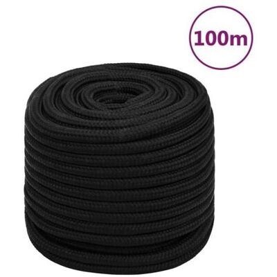 vidaXL Corde en Polyester Durable - 18 mm/ 100 m - Noire - Corde - Publicité vidaXL Corde en Polyester Durable - 18 mm/ 100 m - Noire - Corde - Publicité