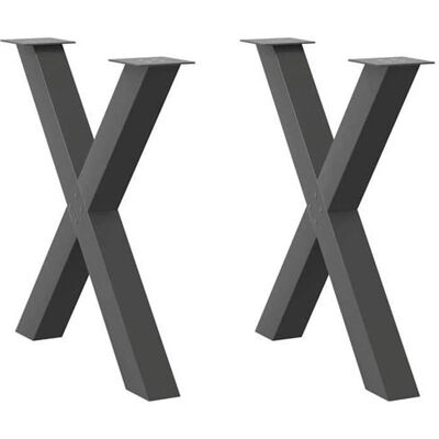 Pieds de Table de Salle à Manger en Acier Anthracite en Forme de X - 2 Pièces - Publicité Pieds de Table de Salle à Manger en Acier Anthracite en Forme de X - 2 Pièces - Publicité