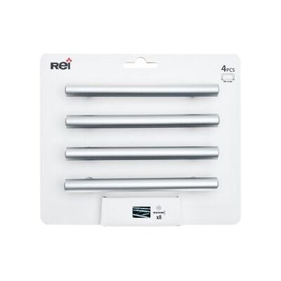 Ensemble Poignées de Porte en Acier Inoxydable Rei - 4 Pièces - 13.6cm - Publicité Ensemble Poignées de Porte en Acier Inoxydable Rei - 4 Pièces - 13.6cm - Publicité