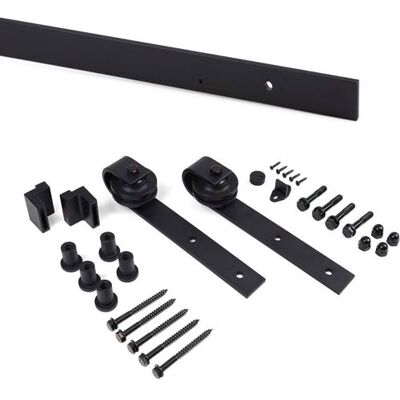Non communiqué Kit de quincaillerie pour porte coulissante suspendue en bois Barn Sans fermeture amortie Peint en noir - Publicité Non communiqué Kit de quincaillerie pour porte coulissante suspendue en bois Barn Sans fermeture amortie Peint en noir - Publicité