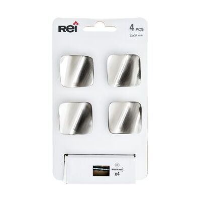 Bouton de porte Rei 749 Nickel - Ergonomique 32x31mm - Métal Argenté - Publicité Bouton de porte Rei 749 Nickel - Ergonomique 32x31mm - Métal Argenté - Publicité