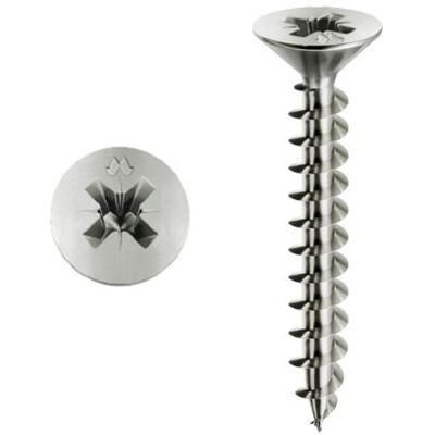 Vis Pozidriv avec zincage complet Mustad - 6x30mm - Blanc - Filetage complet - Publicité Vis Pozidriv avec zincage complet Mustad - 6x30mm - Blanc - Filetage complet - Publicité