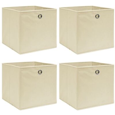 Non communiqué vidaXL Opbergboxen 4 st 32x32x32 cm stof crÃmekleurig288357 Crème - Publicité Non communiqué vidaXL Opbergboxen 4 st 32x32x32 cm stof crÃmekleurig288357 Crème - Publicité