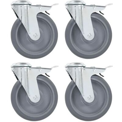 vidaXL Modèle: Roulettes Pivotantes 125mm avec Double Frein - Roulettes - Publicité vidaXL Modèle: Roulettes Pivotantes 125mm avec Double Frein - Roulettes - Publicité