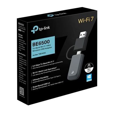 Adaptateur USB sans fil mini Wi-Fi 7 tri-bande TP-Link Archer TBE400U V1.6 Noir - Publicité Adaptateur USB sans fil mini Wi-Fi 7 tri-bande TP-Link Archer TBE400U V1.6 Noir - Publicité