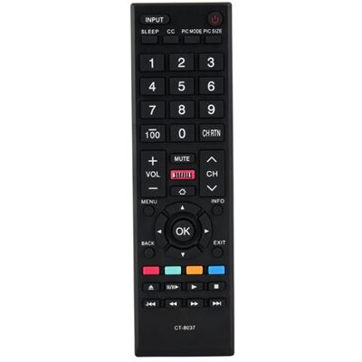 Générique Télécommande de remplacement pour téléviseur multifonction CT-8037 Toshiba - Publicité Générique Télécommande de remplacement pour téléviseur multifonction CT-8037 Toshiba - Publicité