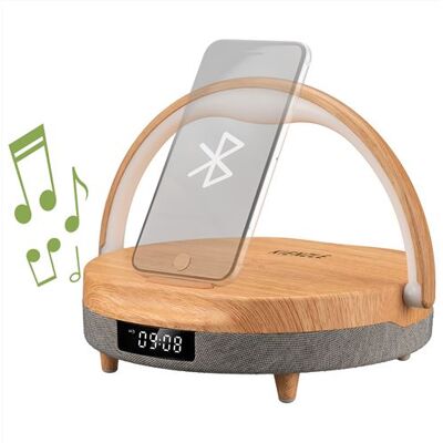 Non communiqué KIENZLE Réveil LED avec haut-parleur Bluetooth® et station de charge sans fil Holzoptik - Publicité Non communiqué KIENZLE Réveil LED avec haut-parleur Bluetooth® et station de charge sans fil Holzoptik - Publicité