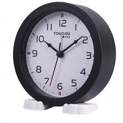 Non communiqué Réveil Analogique Quartz Silencieux sur Pied Design Minimaliste - Noir Noir - Publicité Non communiqué Réveil Analogique Quartz Silencieux sur Pied Design Minimaliste - Noir Noir - Publicité