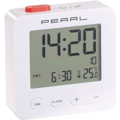 Pearl Réveil de voyage radio-piloté avec thermomètre - Publicité Pearl Réveil de voyage radio-piloté avec thermomètre - Publicité