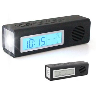 Non communiqué FISHTEC - Radio Réveil LED 100Lm - Torche Intégrée - Radio FM, Thermomètre et Calendrier - 9 Sons - Format Compact Noir - Publicité Non communiqué FISHTEC - Radio Réveil LED 100Lm - Torche Intégrée - Radio FM, Thermomètre et Calendrier - 9 Sons - Format Compact Noir - Publicité