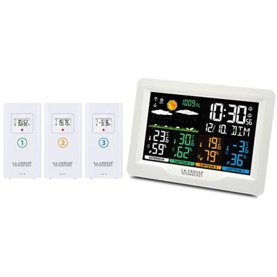 Station météo La Crosse Technology WS6204 Radio-Pilotée avec 3 capteurs thermo-hygro Blanc Blanc - Publicité Station météo La Crosse Technology WS6204 Radio-Pilotée avec 3 capteurs thermo-hygro Blanc Blanc - Publicité