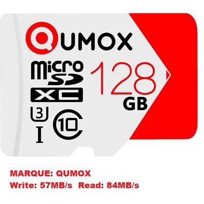 Qumox Carte mémoire Micro SD SDXC 128Go UHS-I Class 10 sous blister - Publicité Qumox Carte mémoire Micro SD SDXC 128Go UHS-I Class 10 sous blister - Publicité