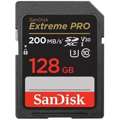 Carte mémoire SD SanDisk Extreme Pro SDXC UHS-I U3 Class10 128 Go - Publicité Carte mémoire SD SanDisk Extreme Pro SDXC UHS-I U3 Class10 128 Go - Publicité