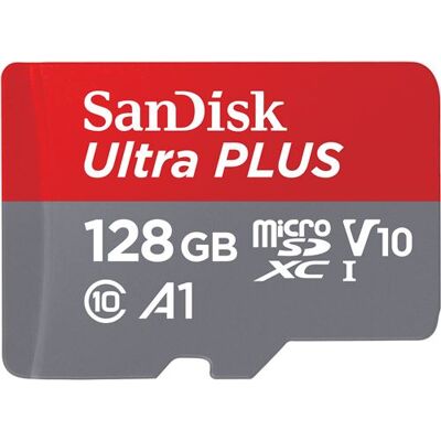 Carte mémoire microSDXC SanDisk Ultra Plus 128GB - UHS-I U1 Classe 10 - Publicité Carte mémoire microSDXC SanDisk Ultra Plus 128GB - UHS-I U1 Classe 10 - Publicité
