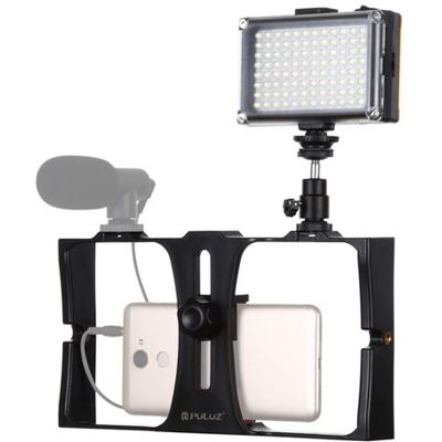 Smartphone Vidéo Rig Visiophone Stabilisateur Grip Trépied PULUZ 2 en 1+ Kits de microphone pour iPhone, Galaxy (rouge) Rouge - Publicité Smartphone Vidéo Rig Visiophone Stabilisateur Grip Trépied PULUZ 2 en 1+ Kits de microphone pour iPhone, Galaxy (rouge) Rouge - Publicité
