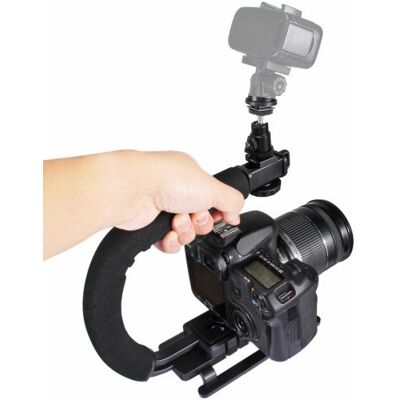 Kit de stabilisateur de support portable PULUZ U / C avec tête de trépied à chaussure froide et pince de téléphone - Publicité Kit de stabilisateur de support portable PULUZ U / C avec tête de trépied à chaussure froide et pince de téléphone - Publicité