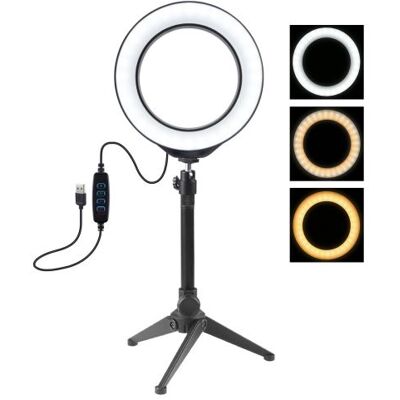 Kit Ring Light PULUZ 6,2 pouces Anneau Lumière LED 16 cm + Trépied - Publicité Kit Ring Light PULUZ 6,2 pouces Anneau Lumière LED 16 cm + Trépied - Publicité