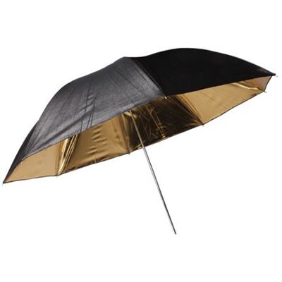 BRESSER SM-01 Parapluie réflecteur noir/doré 101cm d'or - Publicité BRESSER SM-01 Parapluie réflecteur noir/doré 101cm d'or - Publicité