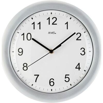 JOGRABO AMS 5933 Horloge murale - Simple, argenté, 30cm - Publicité JOGRABO AMS 5933 Horloge murale - Simple, argenté, 30cm - Publicité